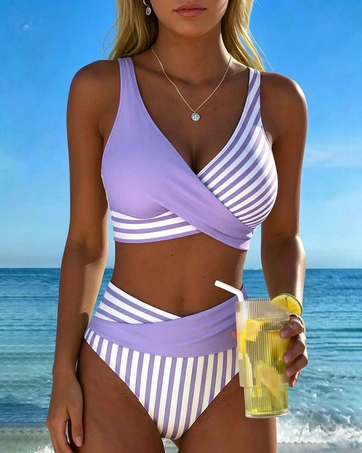 Giulia | Bikini Righe Incrociato