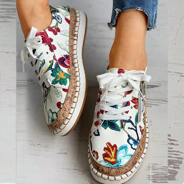 FLORIANA | Sneakers Ortopediche con Unico Design Vintage di Fiori
